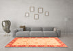 Machine Washable Abstract Orange Modern Area Rugs in a Living Room, wshabs3774org