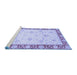 Sideview of Machine Washable Abstract Blue Modern Rug, wshabs3774blu