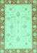 Machine Washable Abstract Turquoise Modern Area Rugs, wshabs3774turq