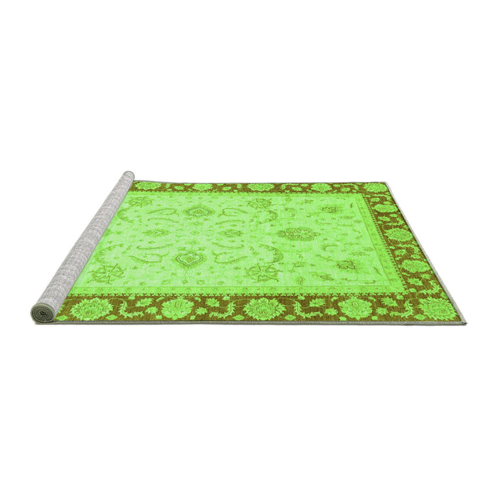 Sideview of Machine Washable Abstract Green Modern Area Rugs, wshabs3774grn