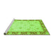 Sideview of Machine Washable Abstract Green Modern Area Rugs, wshabs3774grn