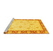 Sideview of Machine Washable Abstract Yellow Modern Rug, wshabs3774yw