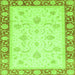 Square Machine Washable Abstract Green Modern Area Rugs, wshabs3774grn