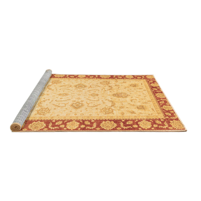 Sideview of Machine Washable Abstract Brown Modern Rug, wshabs3774brn