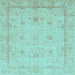 Square Oriental Light Blue Traditional Rug, abs3775lblu