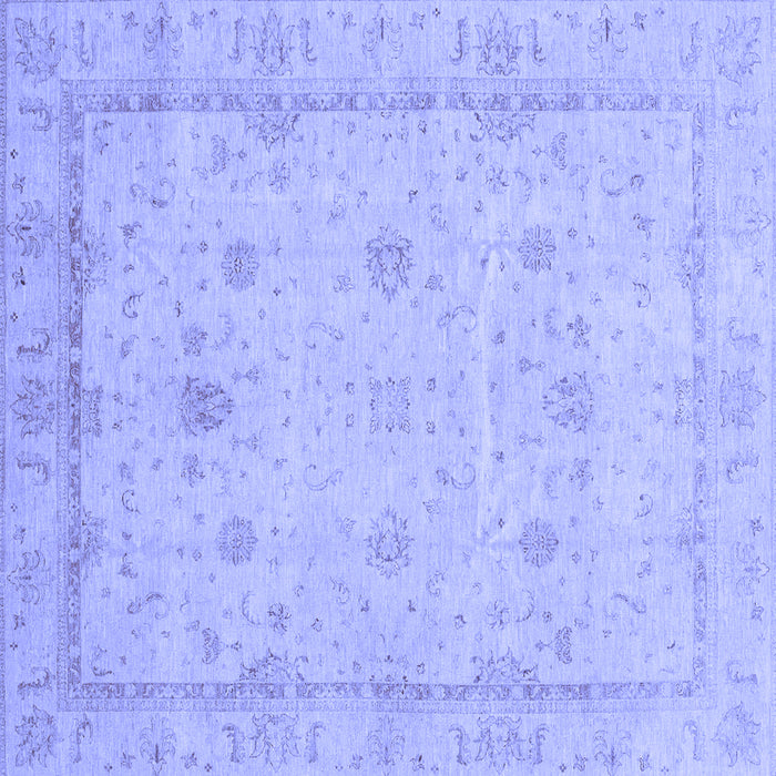 Square Machine Washable Oriental Blue Traditional Rug, wshabs3775blu