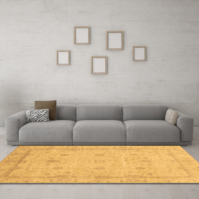 Machine Washable Oriental Brown Traditional Rug in a Living Room,, wshabs3775brn