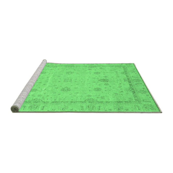 Sideview of Machine Washable Oriental Emerald Green Traditional Area Rugs, wshabs3775emgrn