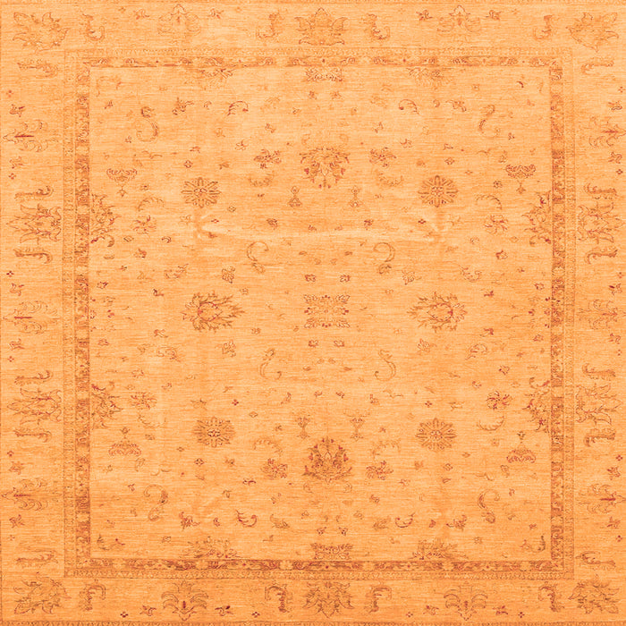 Square Oriental Orange Traditional Rug, abs3775org