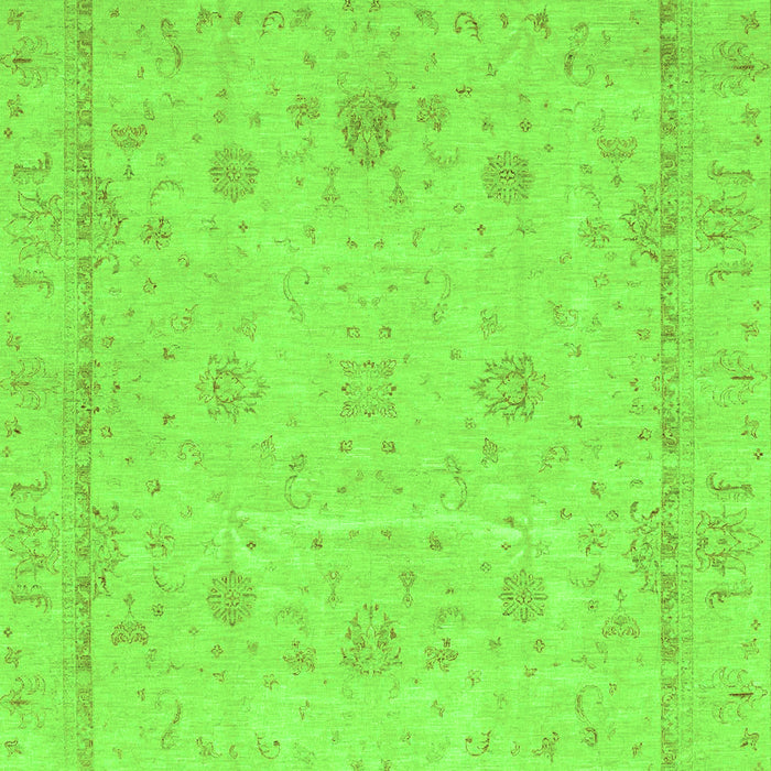 Machine Washable Oriental Green Traditional Area Rugs, wshabs3775grn