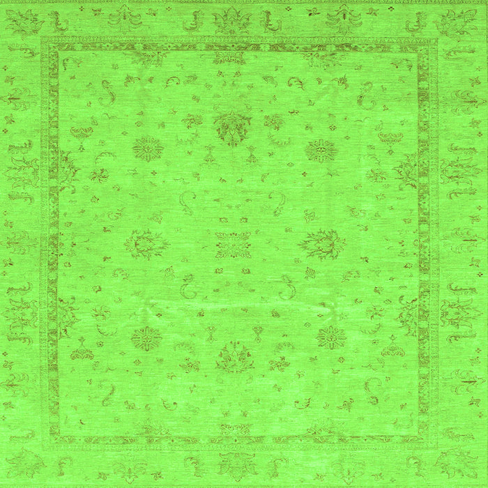 Square Oriental Green Traditional Rug, abs3775grn