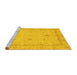 Sideview of Machine Washable Oriental Yellow Traditional Rug, wshabs3775yw