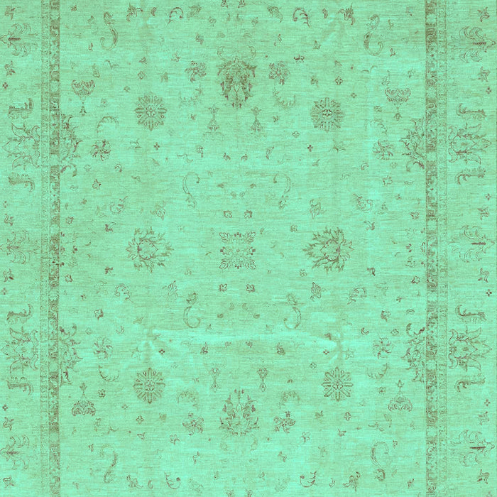 Machine Washable Oriental Turquoise Traditional Area Rugs, wshabs3775turq