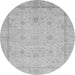 Round Oriental Gray Traditional Rug, abs3775gry