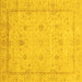 Square Oriental Yellow Traditional Rug, abs3775yw