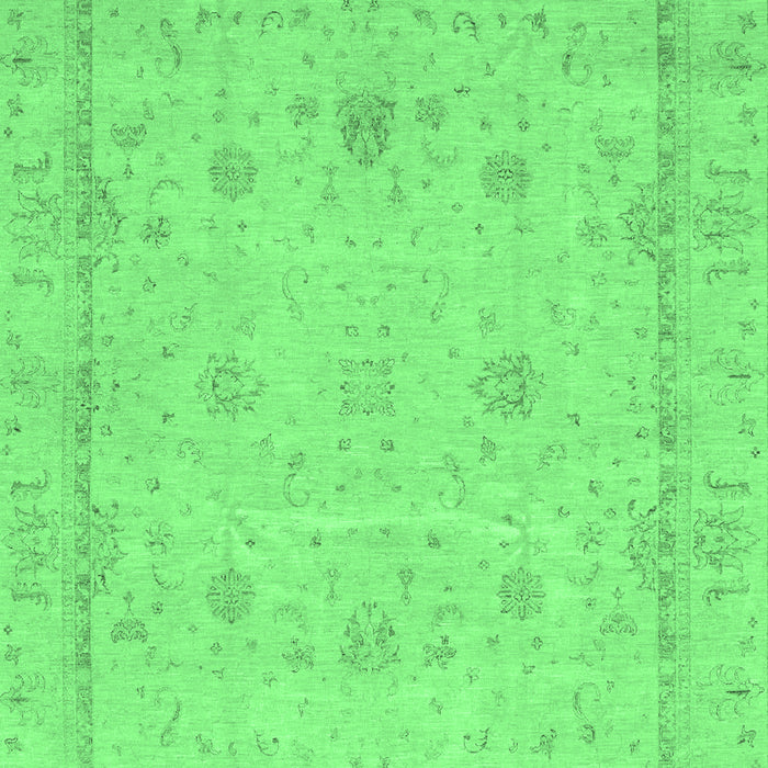 Machine Washable Oriental Emerald Green Traditional Area Rugs, wshabs3775emgrn