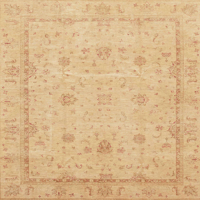 Square Abstract Orange Oriental Rug, abs3775