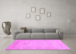 Machine Washable Oriental Purple Traditional Area Rugs in a Living Room, wshabs3775pur