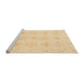 Sideview of Machine Washable Abstract Brown Gold Rug, wshabs3776