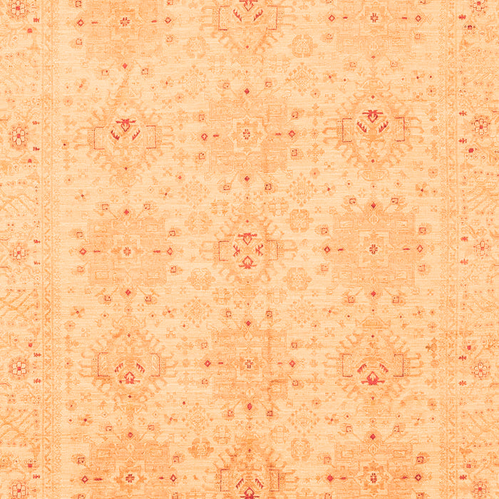 Machine Washable Oriental Orange Traditional Area Rugs, wshabs3776org