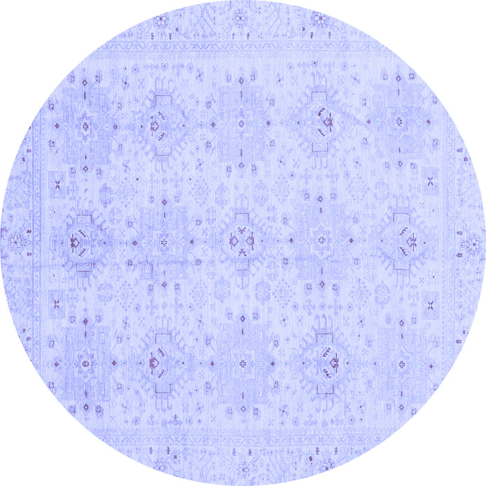 Round Oriental Blue Traditional Rug, abs3776blu