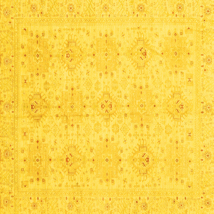 Square Oriental Yellow Traditional Rug, abs3776yw