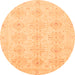 Round Oriental Orange Traditional Rug, abs3776org