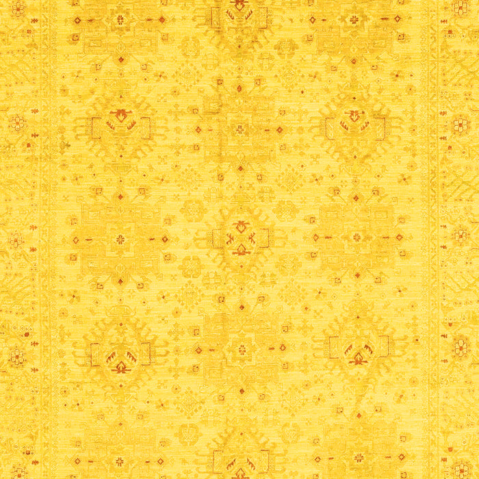 Machine Washable Oriental Yellow Traditional Rug, wshabs3776yw