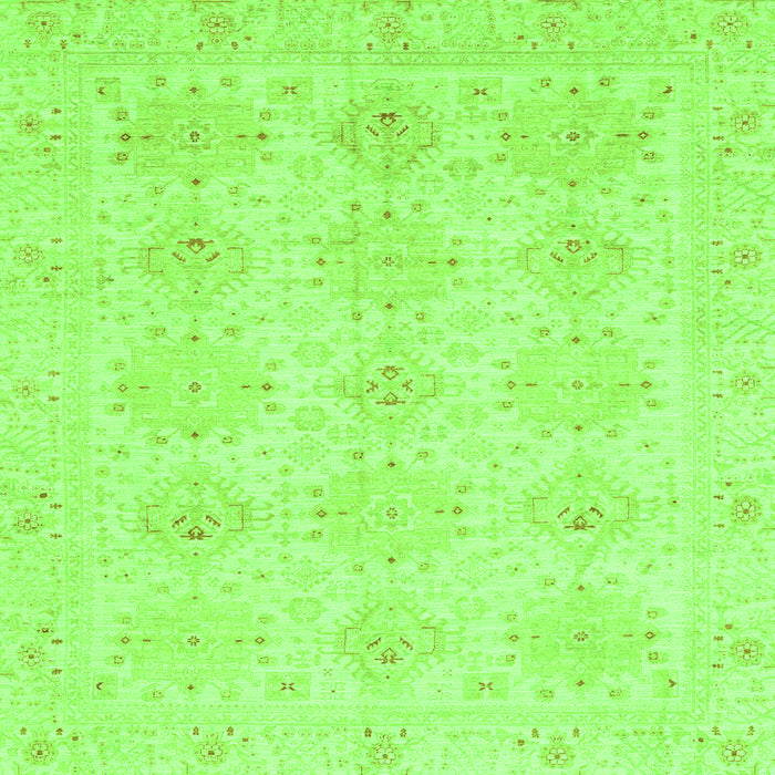 Square Machine Washable Oriental Green Traditional Area Rugs, wshabs3776grn