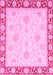 Machine Washable Oriental Pink Traditional Rug, wshabs3777pnk