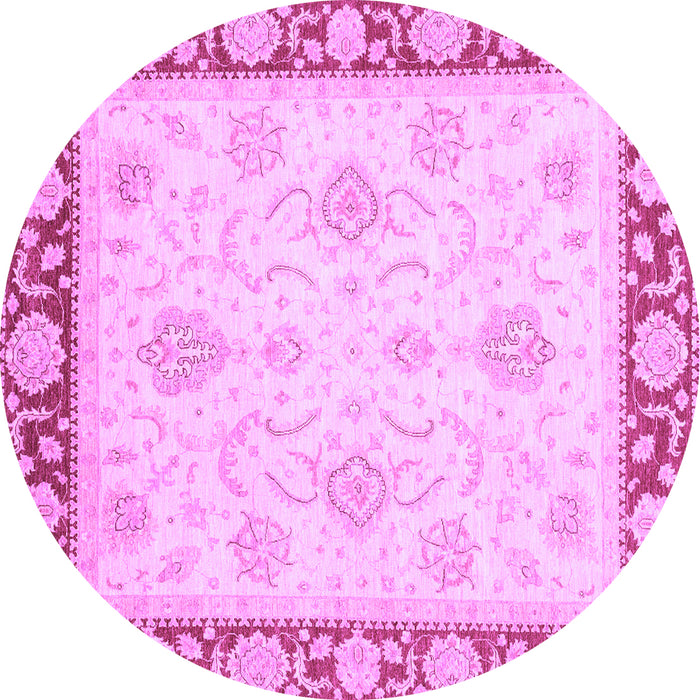 Round Machine Washable Oriental Purple Traditional Area Rugs, wshabs3777pur