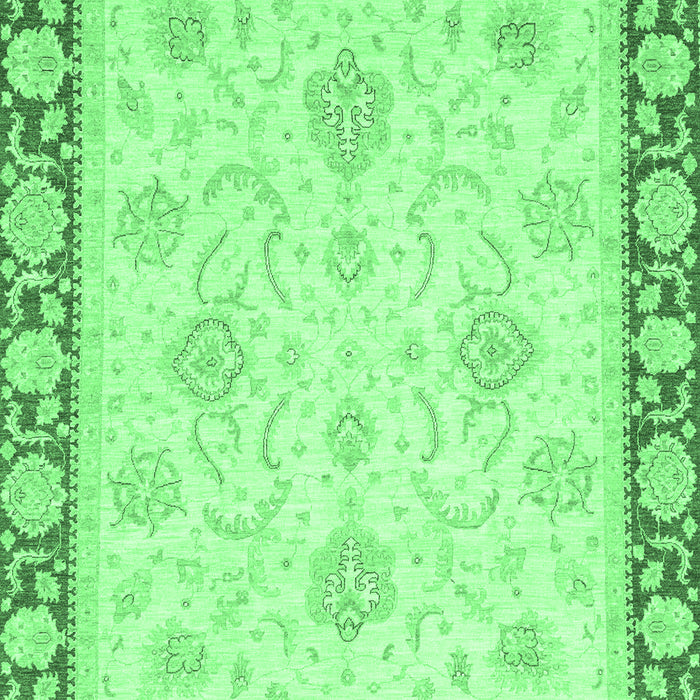 Machine Washable Oriental Emerald Green Traditional Area Rugs, wshabs3777emgrn