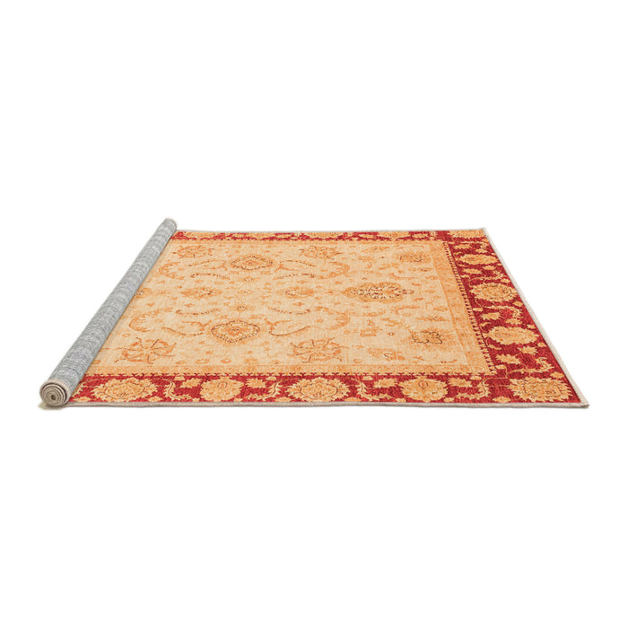 Sideview of Machine Washable Oriental Orange Traditional Area Rugs, wshabs3777org