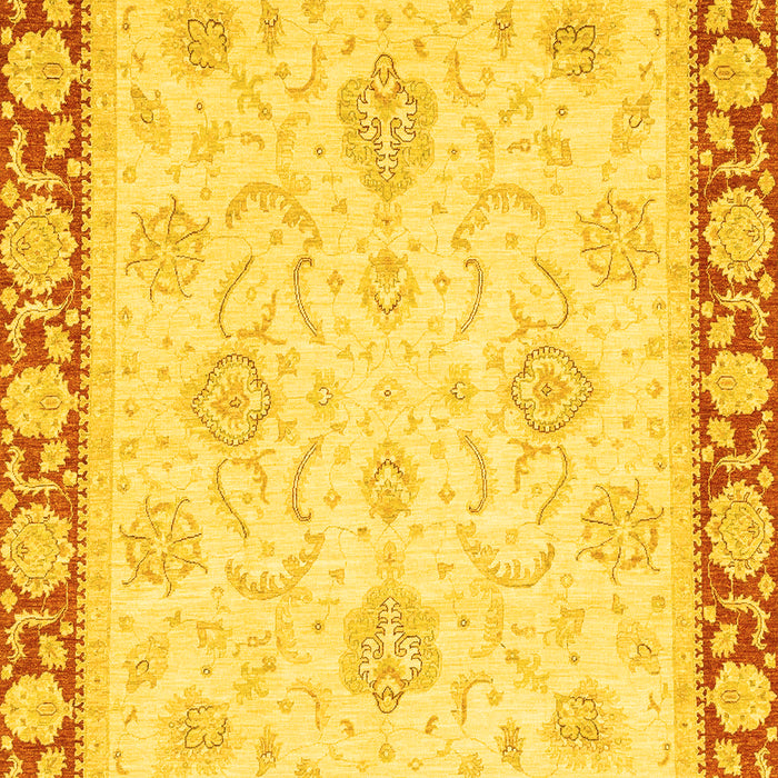 Machine Washable Oriental Yellow Traditional Rug, wshabs3777yw