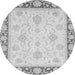 Round Oriental Gray Traditional Rug, abs3777gry