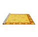 Sideview of Machine Washable Oriental Yellow Traditional Rug, wshabs3777yw