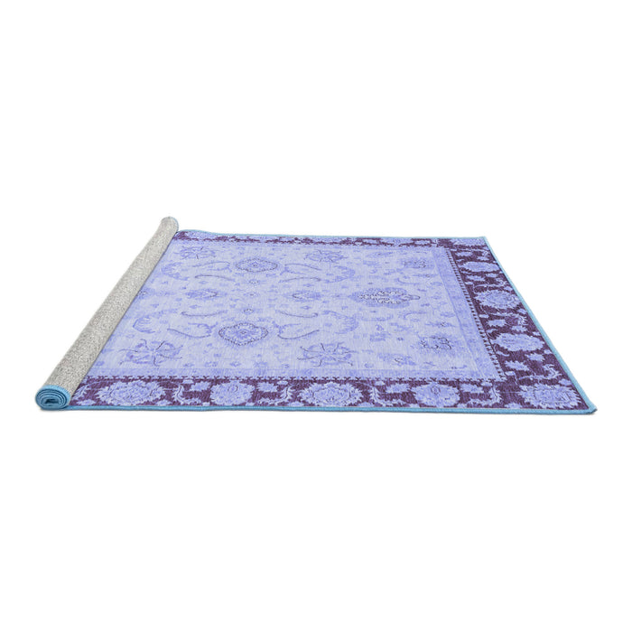 Sideview of Machine Washable Oriental Blue Traditional Rug, wshabs3777blu