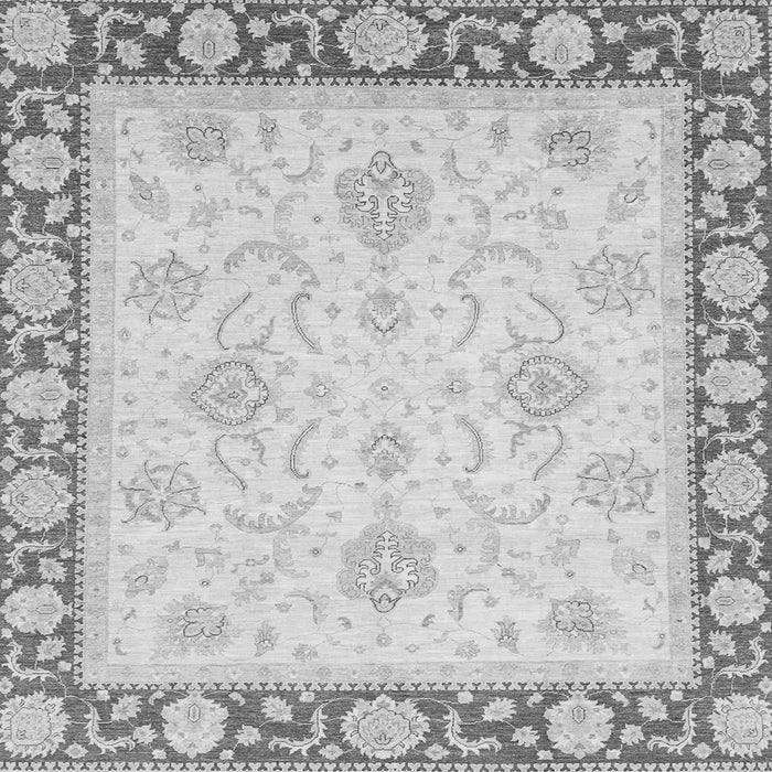 Square Machine Washable Oriental Gray Traditional Rug, wshabs3777gry