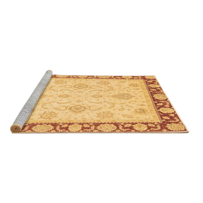 Sideview of Machine Washable Oriental Brown Traditional Rug, wshabs3777brn