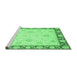 Sideview of Machine Washable Oriental Emerald Green Traditional Area Rugs, wshabs3777emgrn