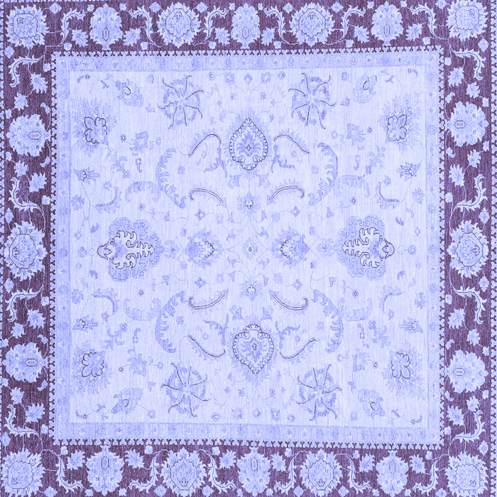 Square Machine Washable Oriental Blue Traditional Rug, wshabs3777blu