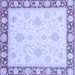 Square Machine Washable Oriental Blue Traditional Rug, wshabs3777blu