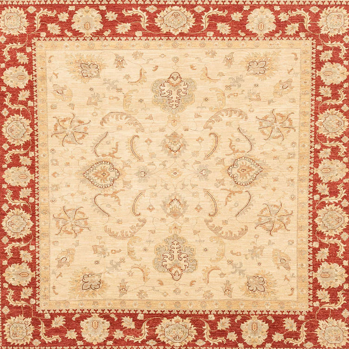 Square Abstract Mustard Yellow Oriental Rug, abs3777