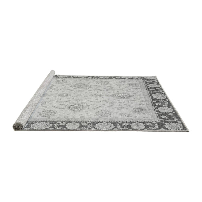 Sideview of Machine Washable Oriental Gray Traditional Rug, wshabs3777gry