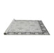 Sideview of Machine Washable Oriental Gray Traditional Rug, wshabs3777gry