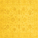 Square Machine Washable Oriental Yellow Traditional Rug, wshabs3778yw