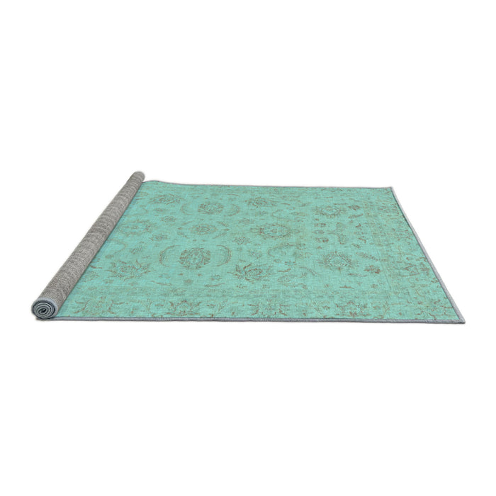 Sideview of Machine Washable Oriental Light Blue Traditional Rug, wshabs3778lblu