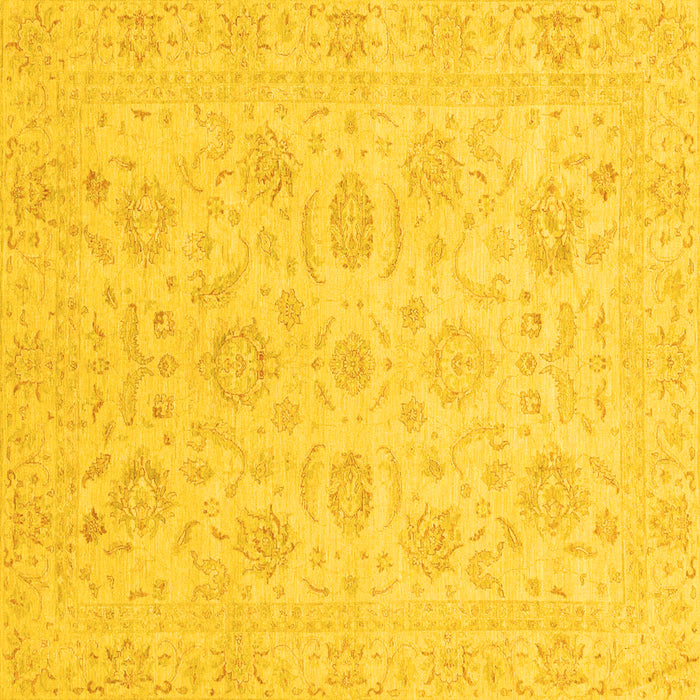 Square Oriental Yellow Traditional Rug, abs3778yw