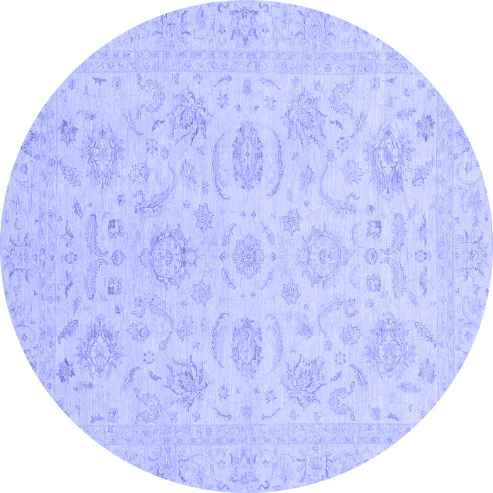 Round Oriental Blue Traditional Rug, abs3778blu