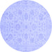 Round Oriental Blue Traditional Rug, abs3778blu